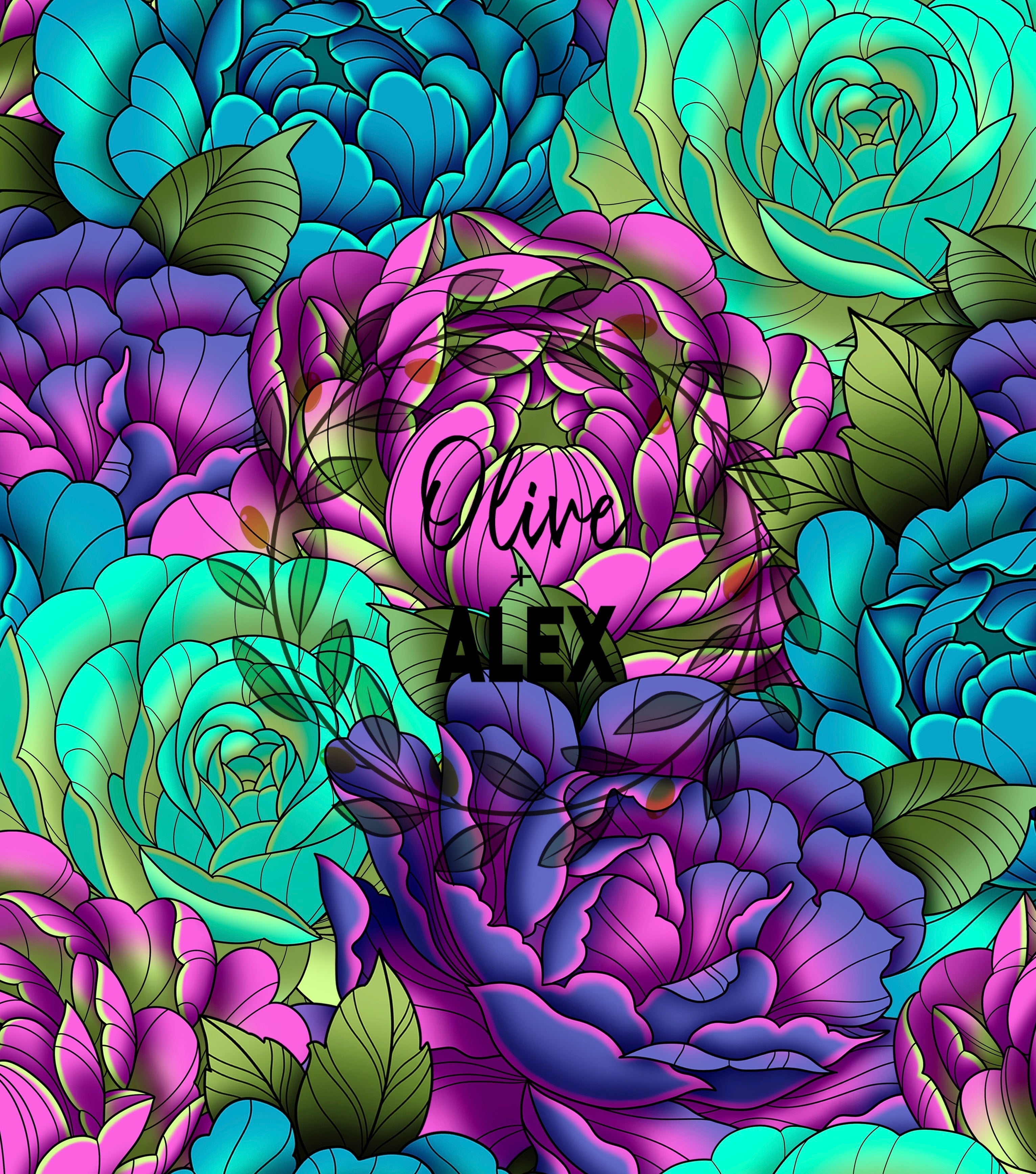 Neon peonies